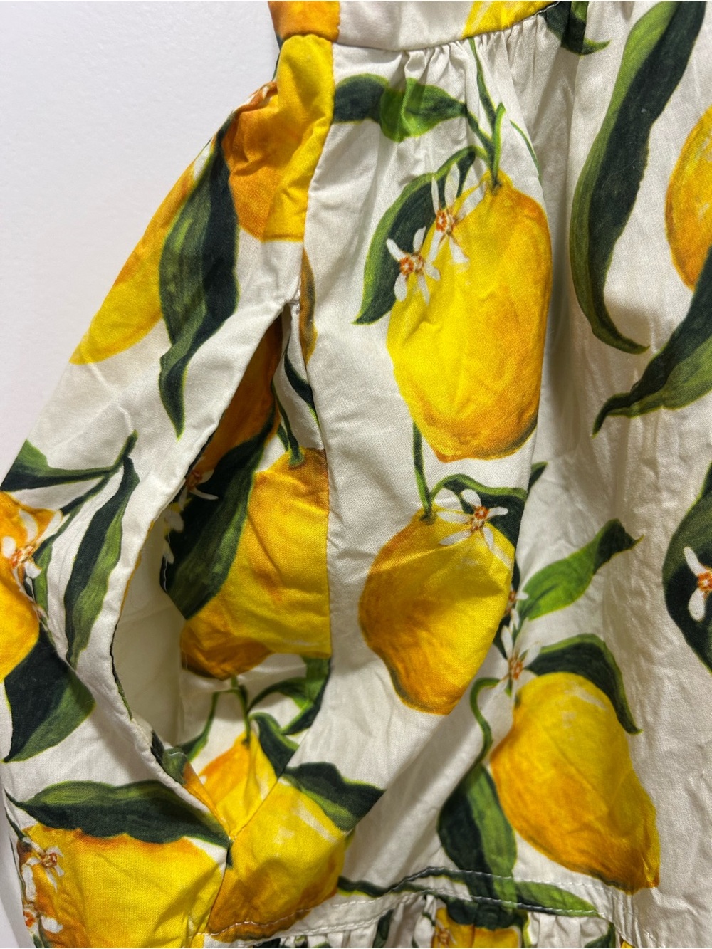J.Crew Smocked Tiered Midi Dress | Lemon Print | Size 10 - Picture 5 of 6